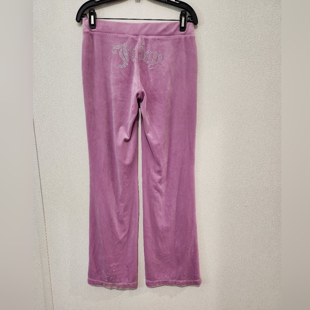 Juicy Couture Velour Velvet Wide Leg Pants Small Pull On Bling